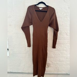 Good American Brown Sweater Dress